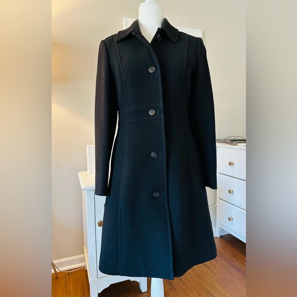 JCrew Classic Double Cloth Italian Women Coat Black